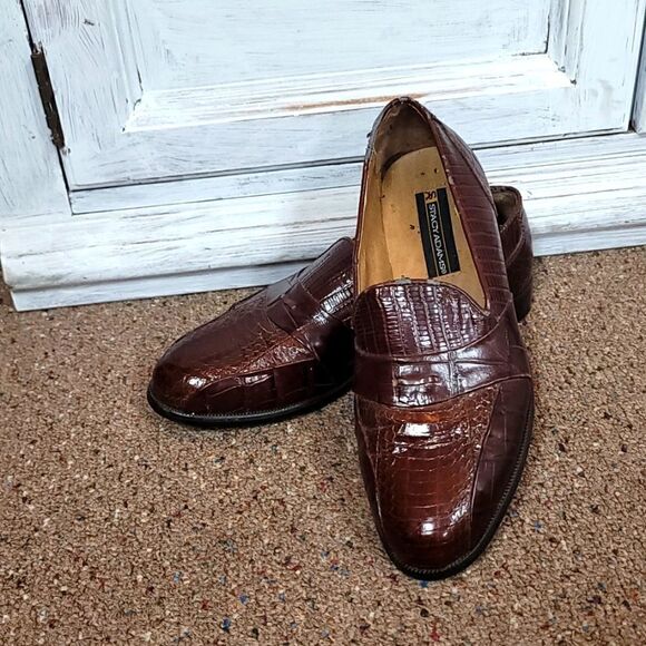 Men's Pair Of Stacy Adams Snake Skinned Dress Shoes - Picture 1 of 13